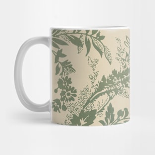 Vintage Vibrant Green Floral Pattern Mug